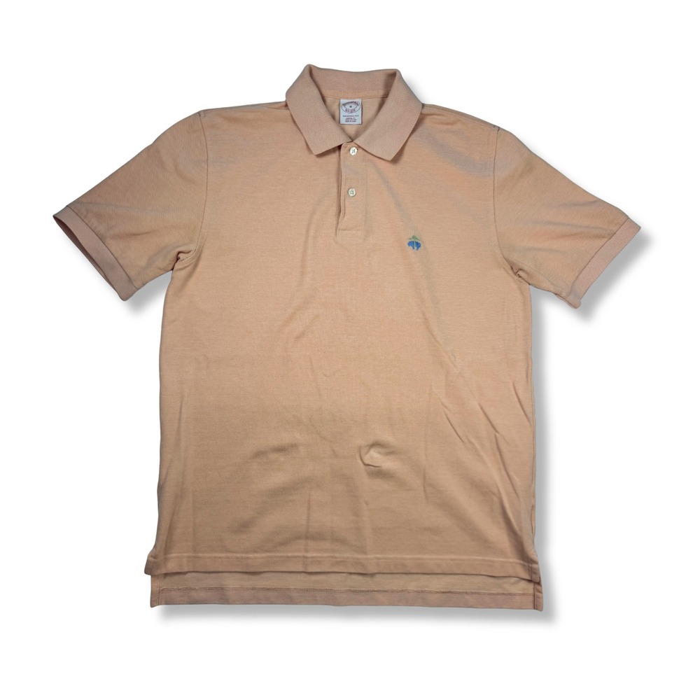 Brooks Brothers Performance Polo Shirt Original Fit Peach Mens Size Medium M